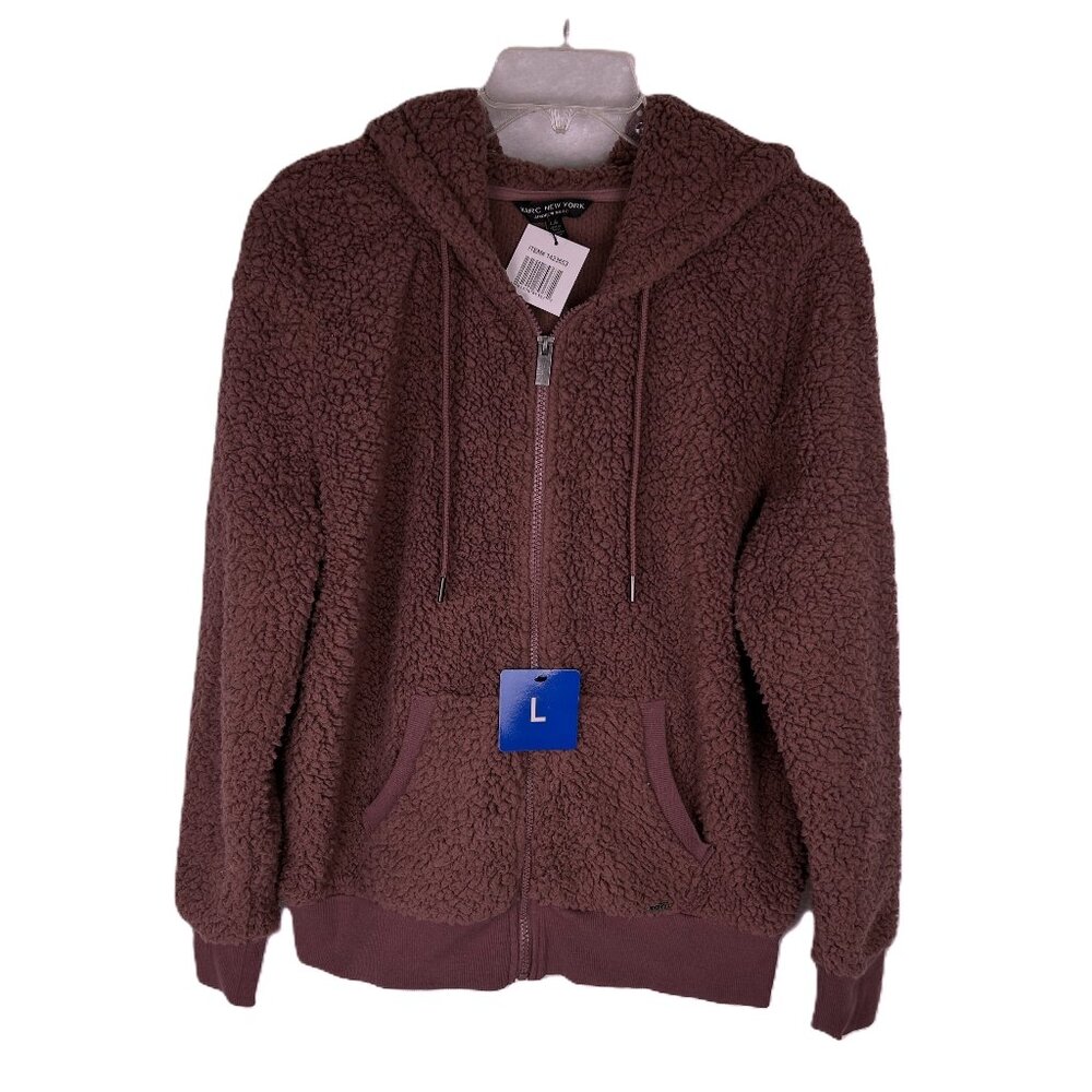 NWT Marc New York Burgundy Sherpa Zip Up Hoodie